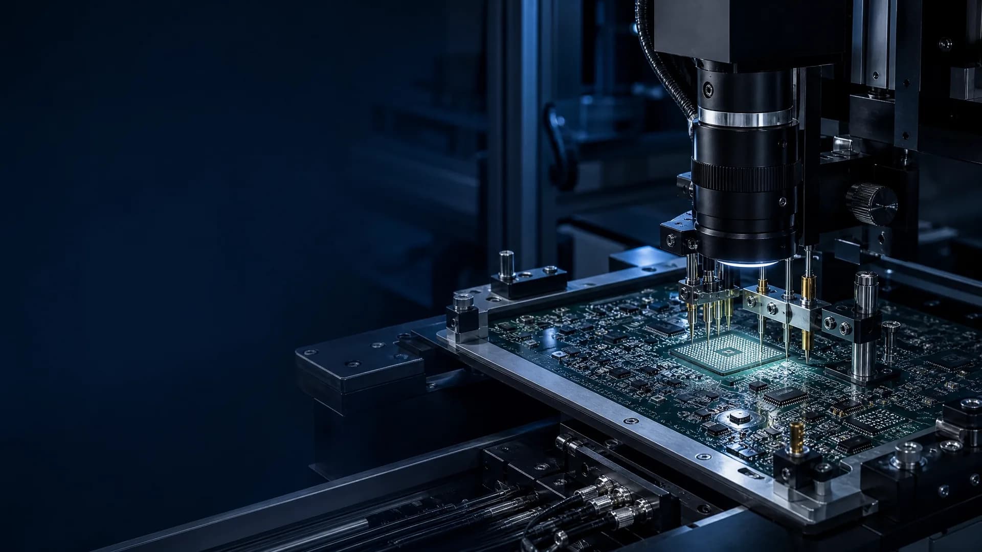 High-density multilayer circuit board under engineering inspection