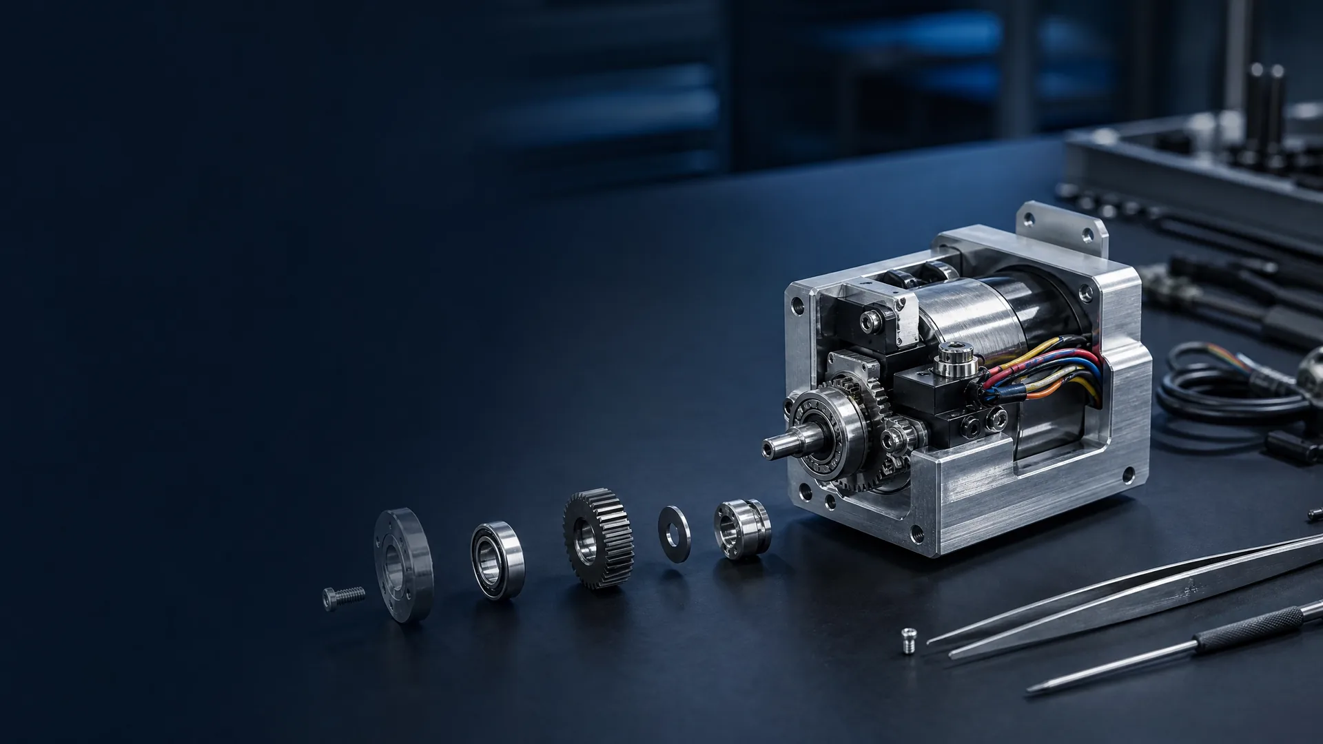 Precision electromechanical subassembly on an engineering workbench