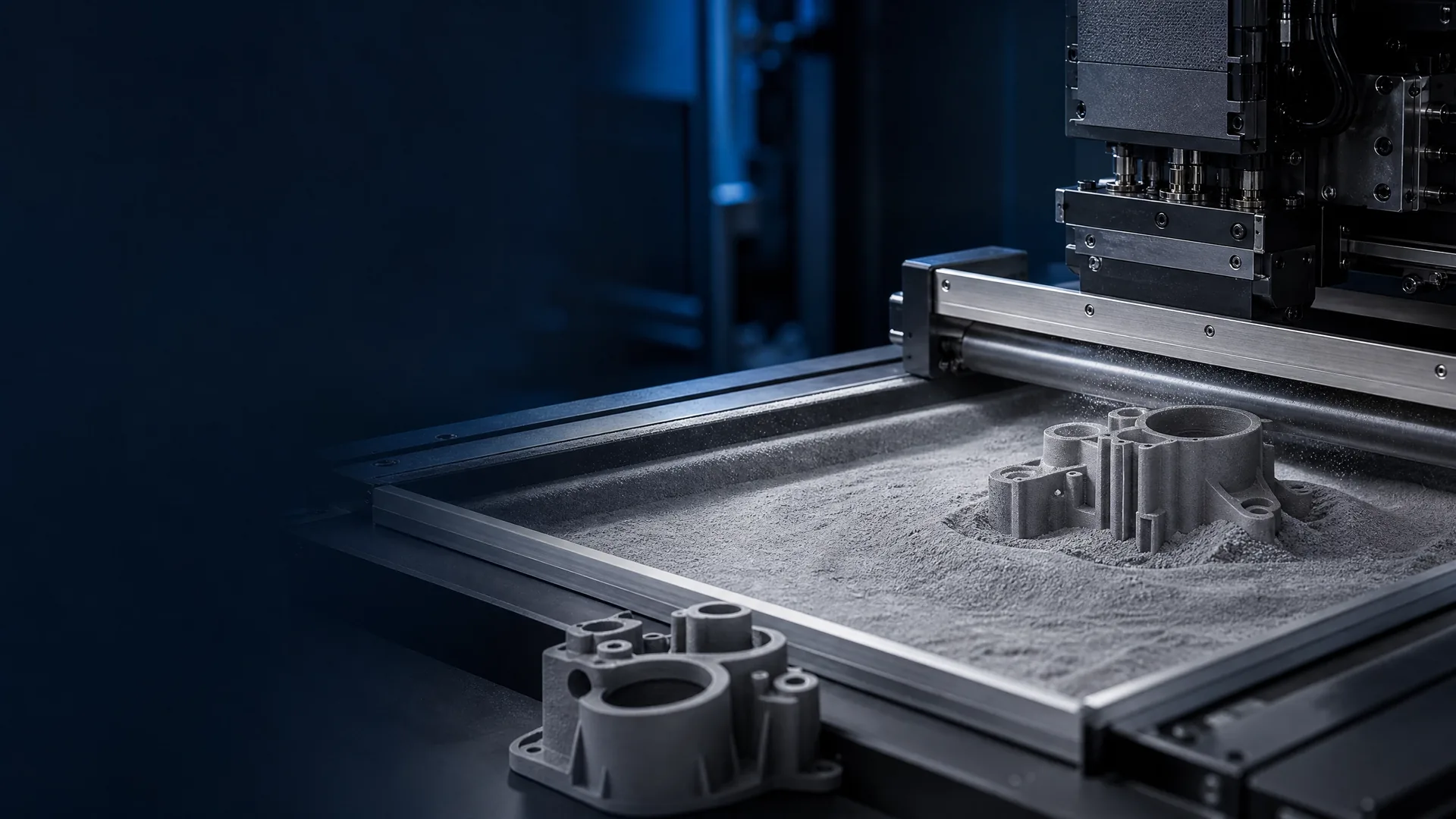 Industrial additive manufacturing producing a precision polymer part