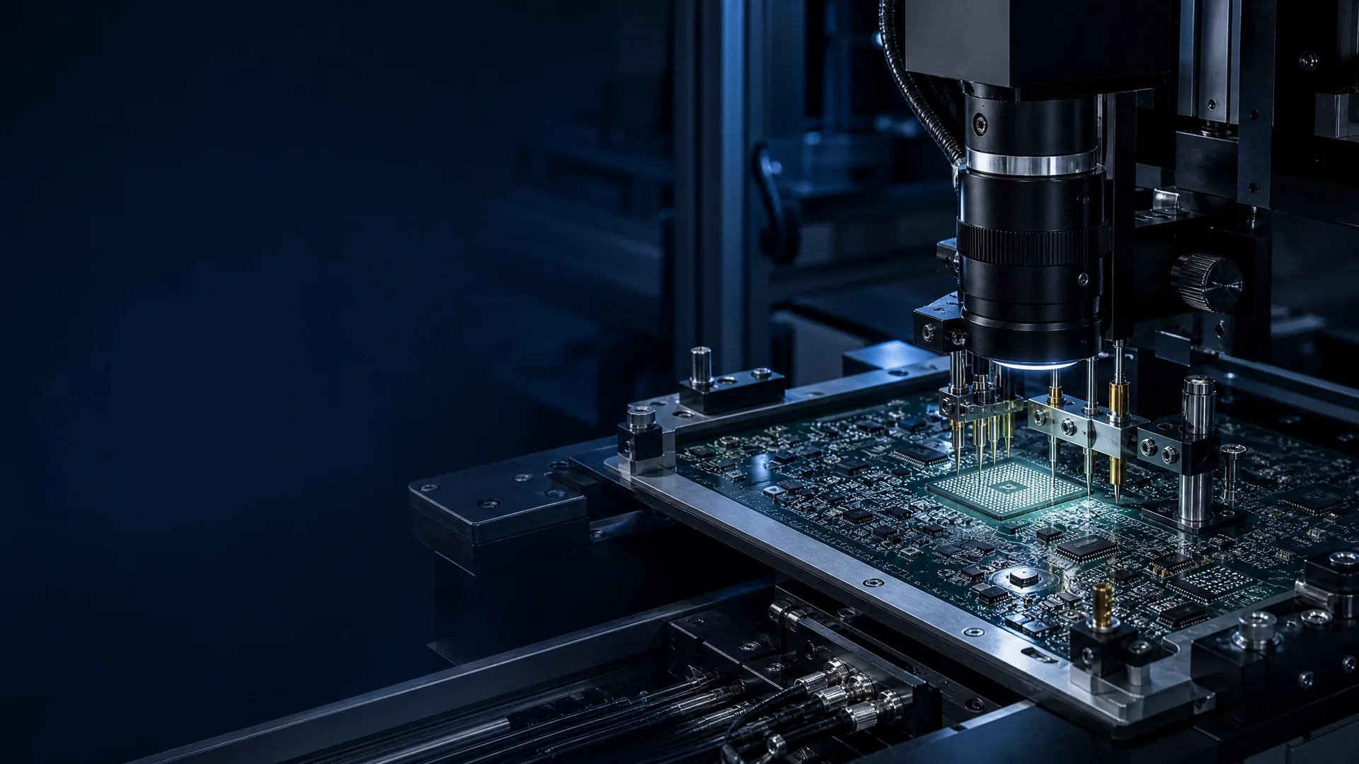 High-density multilayer circuit board under engineering inspection